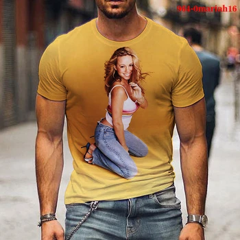 Streetwear 3D Baskı Mariah Carey T-shirt Harajuku erkek kadın giyim Yaz Moda Seksi Kız Tee Camisetas Hombre Üstleri Tee
