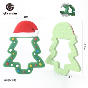 Yapalım Silikon Diş Kaşıyıcı Noel Ağacı Zencefilli Kurabiye Adam Hemşirelik Kolye Kar Gıda Sınıfı DIY diş çıkartma oyuncakları Bebek Diş Kaşıyıcı