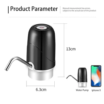 MUTLU Su Şişesi Pompası 19 Litre su sebili USB Şarj Edilebilir Elektrikli Su Pompası Taşınabilir Otomatik İçme pompa şişesi