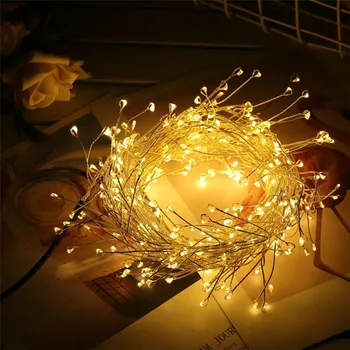 200 LED Havai Fişek perili dizi lamba Bağlanabilir Havai Fişek Garland ışık 8 Modları Bakır tel Peri İşık Noel İçin