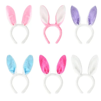 Sevimli Tavşan Kulaklar Şapkalar Sevimli Tavşan Peluş saç bandı Kadın Kızlar Kafa Bandı paskalya dekorasyonu Kız Doğum Günü Partisi saç aksesuarları
