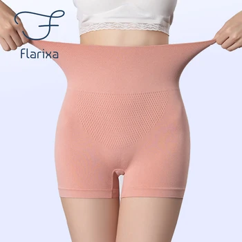 Flarixa Yüksek Bel Şort Kadın Güvenlik Şort Etek Altında Dikişsiz Kare Külot Artı Boyutu Vücut Şekillendirme Pantolon Yoga İç Çamaşırı