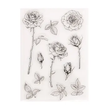 Çiçek Gül Kauçuk Temizle Damga Kart Yapımı için Dekorasyon ve Scrampbooking