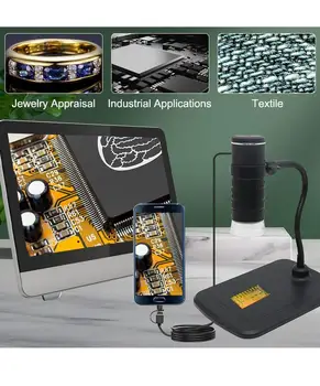 USB Mikroskop 1000X3 İN 1 USB Dijital Mikroskop Desteği Tip C Android PC elektron mikroskobu Dahili 8 Ayarlanabilir LED ışıkları