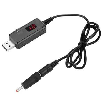 USB DC Boost dönüştürücü kablosu 5V için 9V 12V Ayarlanabilir Voltaj Volt Led Ekran Trafo DC Güç Regülatörü Anahtarı Kablosu ile