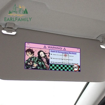 EARLFAMILY 13cm x 6cm Önlemler Çocuklar için Araba Uyarı Araba Sticker iblis avcısı Anime Çıkartması RV VAN Araç Dekor
