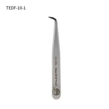 STALEKS TEDF-10 - 1 Yüksek hassasiyetli Paslanmaz Çelik Serisi Kavisli Cımbız Aşılama Kirpik ExtensionTool Tırnak Kum Şerit Araçları