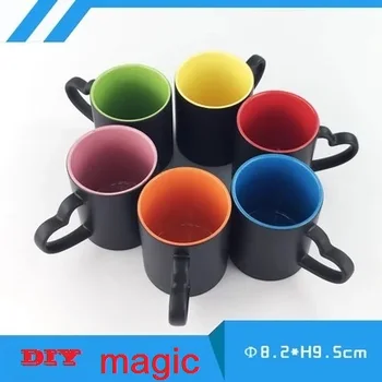 DIY Fotoğraf Kupa Sıcak Su Renk Değiştiren seramik fincan İç renkler Dışında DIY fotoğraf Seramik kupa özelleştirmek resim hediye MAZWEI