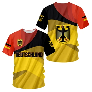 Almanya Bayrağı futbol forması Yaz Erkekler Futbol Artı Boyutu Almanya Amblemi T-Shirt Kısa Kollu Deutschland Giyim Dropshipping