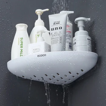 ECOCO Plastik Banyo Raf Organizatör Duş Yapış Up Köşe Raf Banyo Raf Duş Depolama Duvar Tutucu Şampuan Tutucu