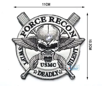 KEŞİF GÜCÜ .USMC ASKERİ DENİZ HIZLI ÖLÜMCÜL SESSİZ Kafatası Yama USMC KUVVET KEŞİF HIZLI ÖLÜMCÜL SESSİZ USMC ABD ORDUSU YAMA