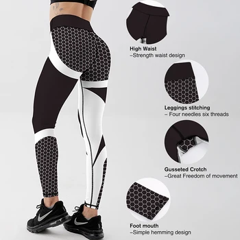 Örgü Desen Baskı Tayt spor Tayt Kadınlar İçin Spor Egzersiz Leggins Elastik İnce Siyah Beyaz Pantolon Pantolon Spor