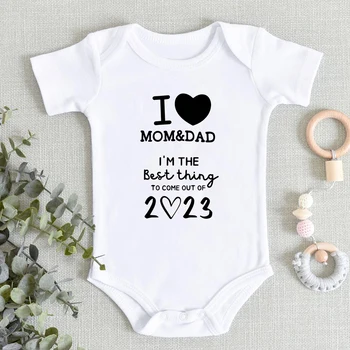 SEVİYORUM ANNE ve BABA Yenidoğan Bebek Bodysuits 2023 En İyi Şey Bebek Onesies Giysileri Moda Estetik Yaz Ropa De Bebe Niña Chico