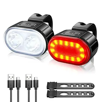 Yüksek kaliteli LED bisiklet ön ışık kafa lambası Q3 USB MTB yol bisiklet far şarj edilebilir bisiklet arka lambası bisiklet aksesuarları