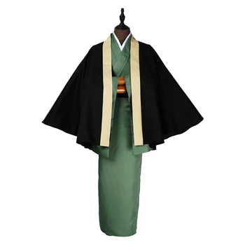 Anime Bungo Sokak Köpekleri Fukuzawa Yukichi Cosplay Kostüm Üniforma Kimono Suit Cadılar Bayramı Partisi Custom Made Cosplay Peruk Takunya Takım Elbise