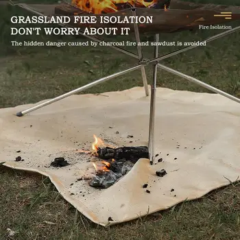 Açık Kamp Yangın Mat Alev Geciktirici Yanmaz Bez Barbekü Yangın Depolama Çanta İle Kilim Battaniye