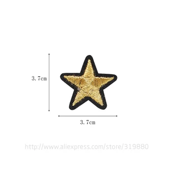 TIANXINYUE 10 Adet 3.7 cm Gri Yuvarlak Yıldız İşlemeli Demir On Rozetleri Yamalar Giyim İçin Karikatür Motif Aplike Sticker