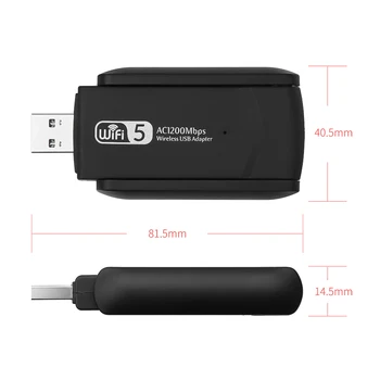 USB 3.0 Adaptörü Kablosuz Ağ Kartı 1200Mbps Bluetooth sürüm 4.2 Wifi anten Dongle Ağ Kartı Takım Elbise Dizüstü Masaüstü için