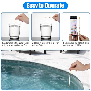 Profesyonel 14 in 1 İçme Suyu Test Şeritleri Yüzme Havuzu Sıcak Küvet SPA Klor ph test cihazı Kağıt