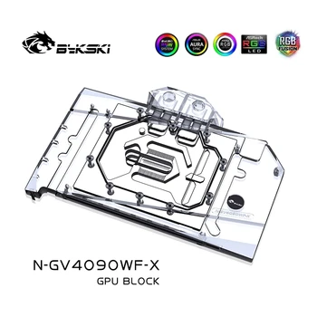 Bykski GPU Su Soğutucu GİGABYTE Geforce RTX 4090 WİNDERFORCE 24G Grafik Kartı Soğutma Bloğu, Tam Kapak, N-GV4090WF-X