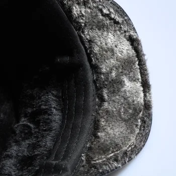 Hakiki Deri Şapka erkek Açık Kış Inek Derisi Yüksek Kalite Sıcak kulak koruyucu siperlikli şapka Erkek Kalınlaşmak Artı Kadife Kap H6924