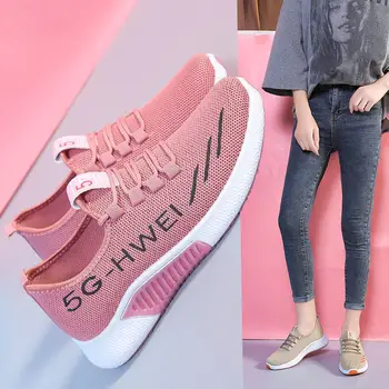 Sonbahar Kadın Flats Ayakkabı Moda Rahat Yürüyüş Sneakers Kadın Nefes Örgü Rahat koşu ayakkabıları Zapatos De Mujer