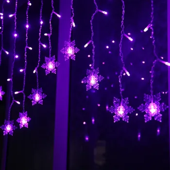 LED Noel kar tanesi dize ışık yanıp sönen ışıklar perde ışık Garland su geçirmez tatil parti bağlanabilir dalga peri ışık