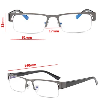 Metal Yarım çerçeve Anti-mavi ışık Miyopi Gözlük Bitmiş Miyop Gözlük Diyoptri 0 -0.5 -1.0 To -6.0 Erkekler Ve Kadınlar Unisex