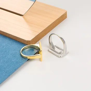 Minimalist Gümüş Renk Hollow Out Geometrik Yüzük Ayarlanabilir Basit El Yapımı Açılış Parmak moda takı Çift