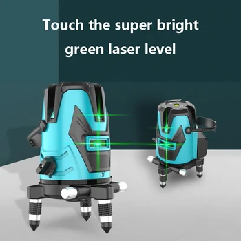 Lazer Seviyesi 2-5 Satır 3D / 4D Kendini Tesviye 360 Yatay Yeşil Lazer ışın Hattı Yatay Dikey Çapraz Çizgiler Kapalı Kılavuz
