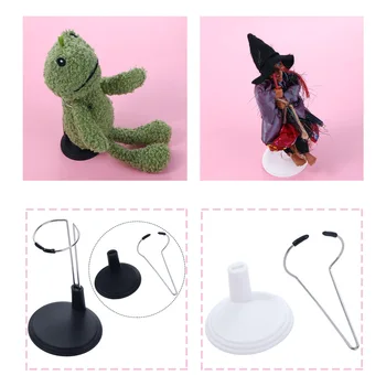 Sevimli Ayarlanabilir Metal Beyaz / Siyah Bebek Kukla Kukla Bilek Standı Tutucu Braketi Desteği Dollhouse Aksesuar oyuncak ekran Çocuk Hediye