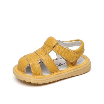 Yaz Bebek Erkek Sandalet Bebek Anti-çarpışma Kızlar bebek ayakkabısı Yumuşak Alt Deri Çocuk Çocuk plaj sandaletleri