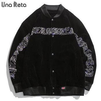 Una Reta Streetwear erkek Ceket Sonbahar Erkek Giyim Mektubu Baskı Ceket erkek Ceketler Artı Boyutu Retro beyzbol Ceket