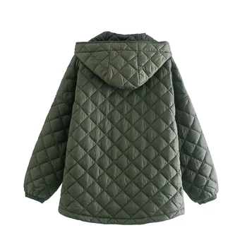 XIKOM 2021 Kadın yeşil Moda fermuar boy Vintage Uzun Kollu Ceket Kadın Zarif Streetwear Casual Ceket Chic Tops