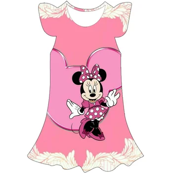 Bebek Kız Elbise Yaz Karikatür Minnie Mouse Nokta Kısa Kollu Bebek Sevimli Doğum Günü Partisi Prenses Elbise yürümeye Başlayan Giysi 2022