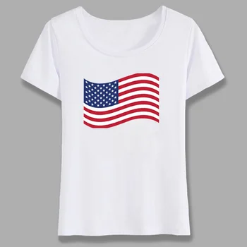 Yaz Üstleri ABD Bayrağı Kadın T Shirt Amerikan Bayrağı Tshirt Hayranları Nostalji Amerika Birleşik Devletleri Bayrağı Tarzı T-shirt Kız Gömlek