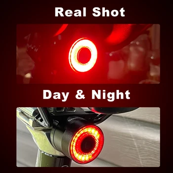 MEROCA akıllı fren algılama kuyruk ışık şarj edilebilir güçlü bisiklet lambası LED COB bisiklet arka bisiklet arka lambası uyarı ışığı