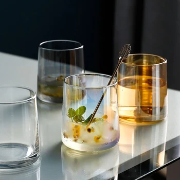 Viski Winebowl Yaratıcı Mutfak Gözlük Gökkuşağı Amber Gri Pembe Suyu Kokteyl İçecek Güzel Toptan Bardak Yemek Takımı