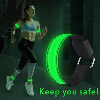 Açık Spor Gece Koşu Bilezik USB Şarj Edilebilir Yanıp Sönen Yansıtıcı uyarı ışığı kol bandı Yanıp Sönen Kemer Unisex Sürme Kemer