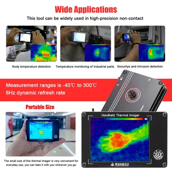 Taşınabilir Dijital Kızılötesi termal kamera-40-300 ℃ Ölçüm Sıcaklık Sensörü Kızılötesi Kamera El termal görüntüleme kamerası
