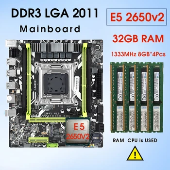 LGA 2011 Anakart Seti Intel Xeon E5-2650 v2 CPU M. 2 MATX İle 4cps *8 GB =32 GB DDR3 1333 MHz 10600 ECC REG RAM M. 2 SSD arayüzü