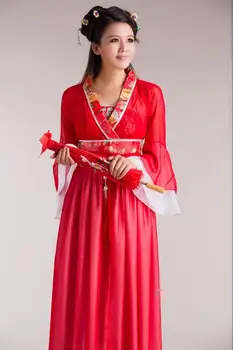 2018 yeni antik çin kostüm kadın halk dans kostümü için kadın hanfu kadın yeni yıl Fan giyim kostümleri