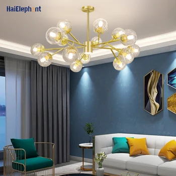 E27 altın lüks avize ışıkları oturma odası yatak odası için iç mekan aydınlatması Luminaria Modern lambalar fikstür cilalar ampuller olmadan