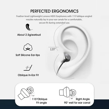 10 Adet Orijinal Lenovo HE05 Bluetooth 5.0 Kulaklık Su Geçirmez Kablosuz Spor Kulaklıklar HİFİ Ses Manyetik Boyun Bandı Kulaklık
