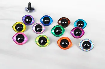 100 adet / grup moda 20x23mm 23x28nn Oval 3D Glitter şeffaf güvenlik oyuncak gözler dıy peluş bebek gözler geri sert yıkayıcılar-D12