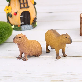Yeni Simülasyon Mİni Sevimli Vahşi Hayvanlar Modeli Figürler Capybara Aksiyon Figürü çocuk Koleksiyonu Oyuncak Hediye