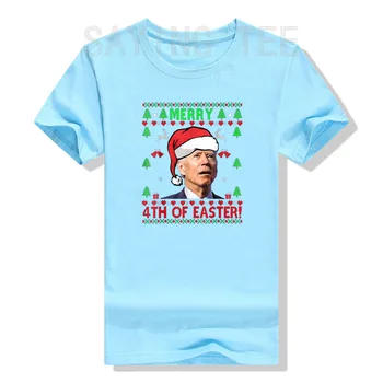 Mutlu 4th Paskalya Komik Joe Biden Noel Çirkin Kazak T-Shirt Sevimli Streetwear Giyim Grafik Tee Tops Noel Kostüm Hediyeler