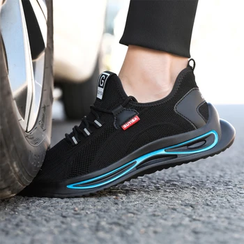 Adam Çelik Ayak Yıkılmaz iş ayakkabısı Moda Anti-piercing Sneaker Endüstriyel güvenlik ayakkabıları Açık Koruma Botları