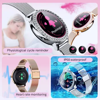 Elmas Lüks Bilezik akıllı saat Kadınlar Bayanlar Smartwatch IP68 Su Geçirmez Spor İzci Elektronik Saat Kadın kol saati