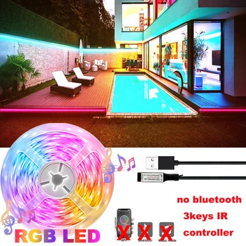 1M~5M LED şerit ışık RGB Neon ışıkları renk değişimi USB odası dekor DC5V TV arka plan SMD5050 kızılötesi uzaktan yatak odası dekorasyon